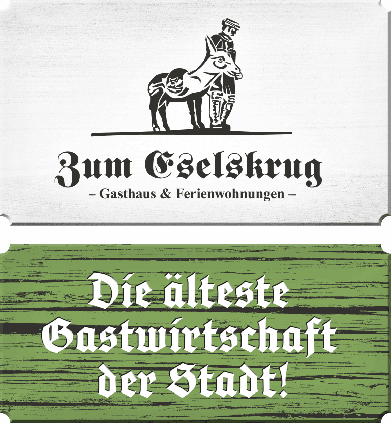 Logo der Gaststätte „Zum Eselskrug“ in Wernigerode. Älteste Gastwirtschaft der Stadt.