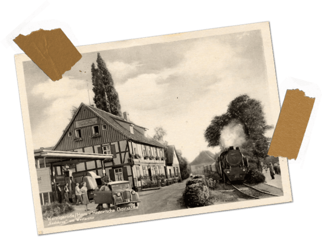 Historische Aufnahme der Gaststätte & Restaurant Eselskrug in Wernigerode